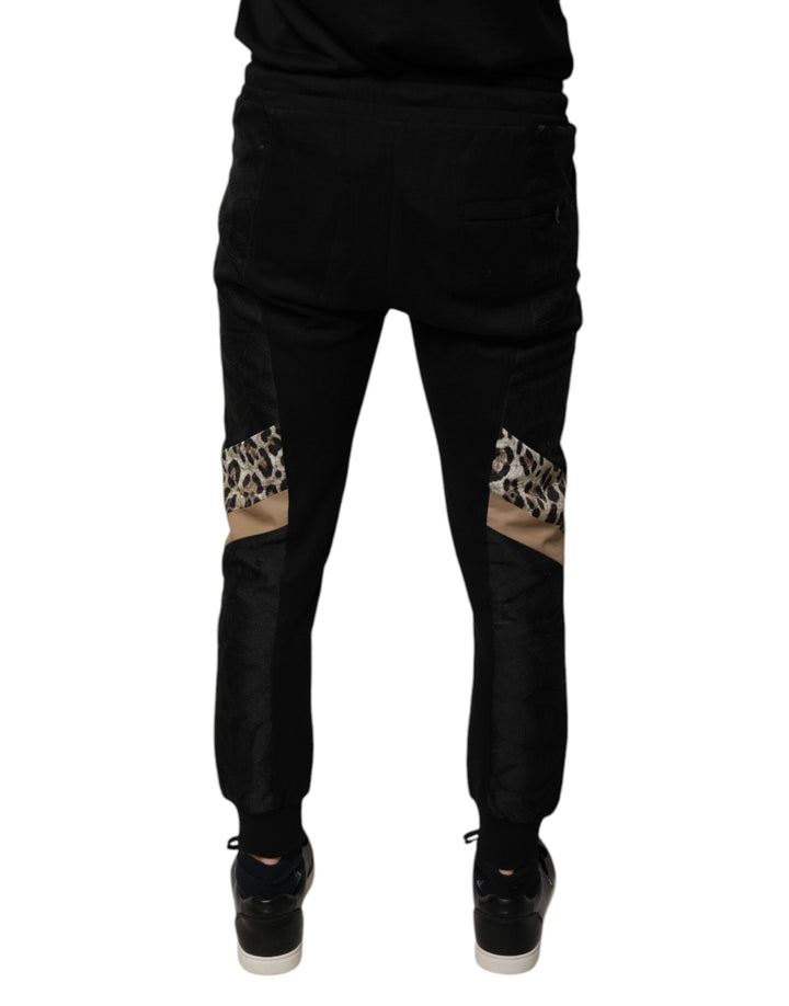 Dolce &amp; Gabbana Black Leopard Slim Fit Jogger Pants by Dolce &amp; Gabbana outlet now on sale