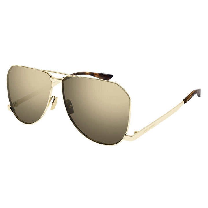 Saint Laurent Sunglasses Aviator Full Rim, Gold Frame and Brown Gold Mirror Lens SL690DUST004