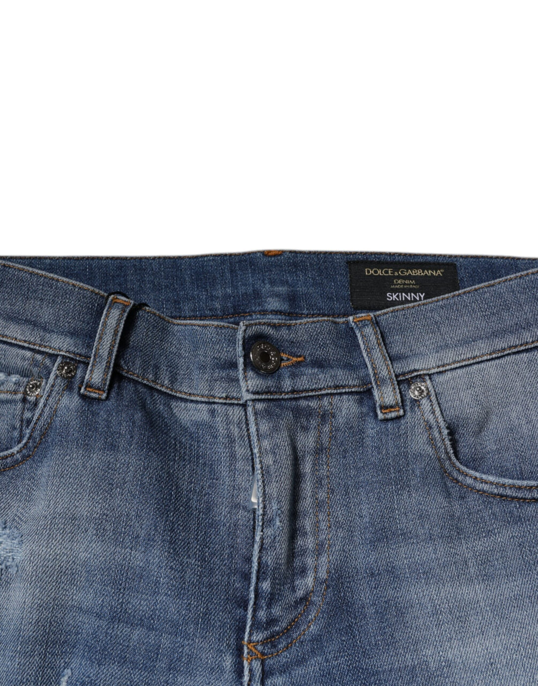 Dolce &amp; Gabbana Sample Sale Dolce &amp; Gabbana Blue Tattered Cotton Stretch Skinny Denim Jeans - | Designer outlet