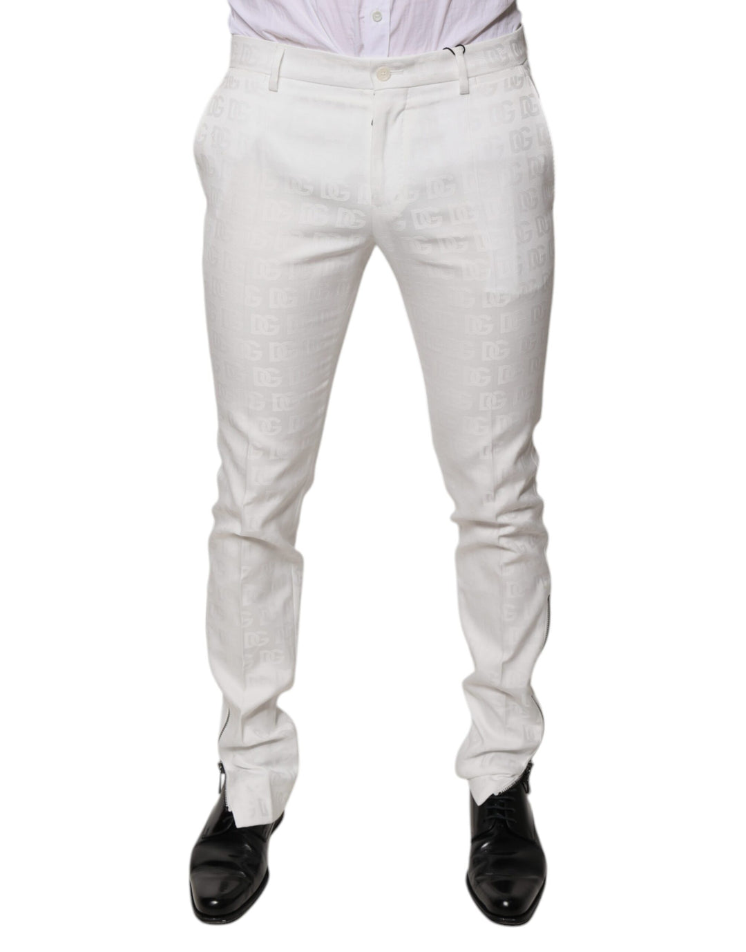 Dolce &amp; Gabbana Sample Sale Dolce &amp; Gabbana White Cotton Tapered Formal Dress Pants - | Designer outlet
