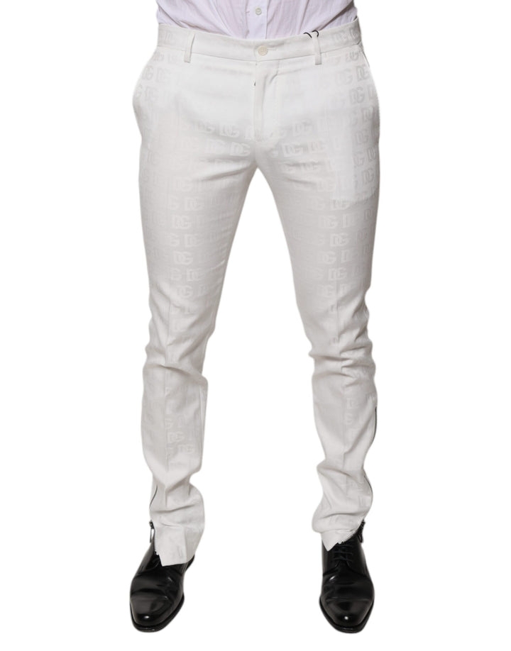 Dolce &amp; Gabbana Sample Sale Dolce &amp; Gabbana White Cotton Tapered Formal Dress Pants - | Designer outlet