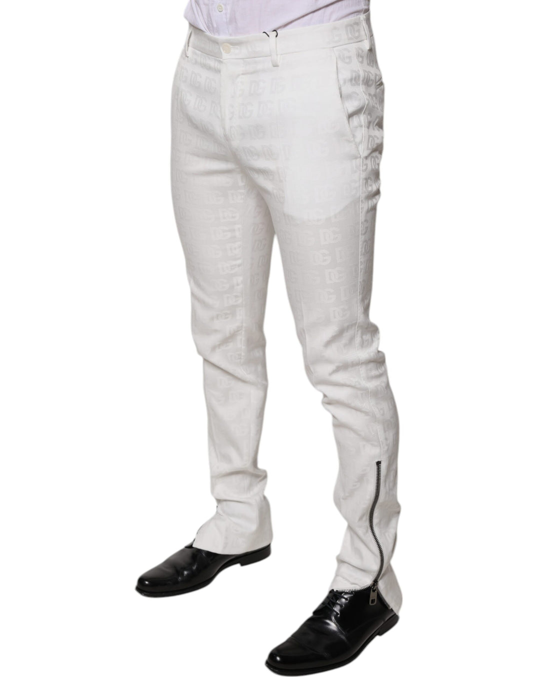 Dolce &amp; Gabbana Sample Sale Dolce &amp; Gabbana White Cotton Tapered Formal Dress Pants - | Designer outlet