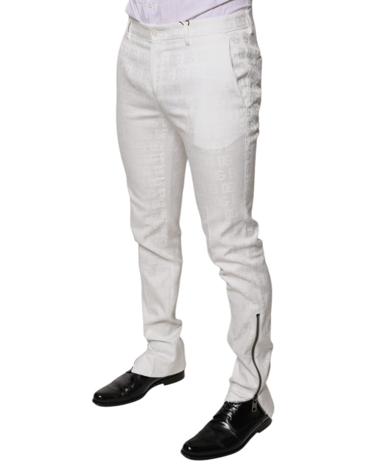 Dolce &amp; Gabbana Sample Sale Dolce &amp; Gabbana White Cotton Tapered Formal Dress Pants - | Designer outlet