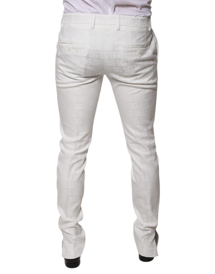 Dolce &amp; Gabbana Sample Sale Dolce &amp; Gabbana White Cotton Tapered Formal Dress Pants - | Designer outlet