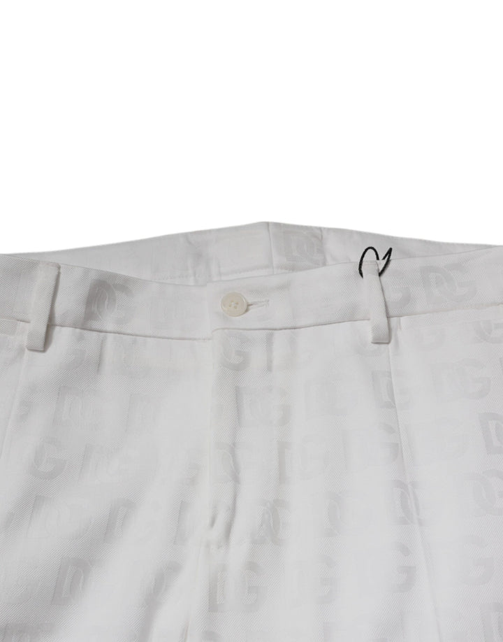 Dolce &amp; Gabbana Sample Sale Dolce &amp; Gabbana White Cotton Tapered Formal Dress Pants - | Designer outlet