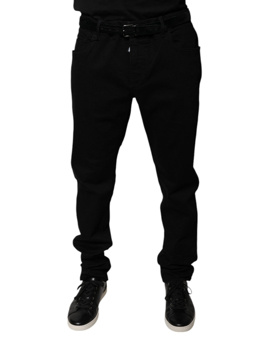 Dolce &amp; Gabbana Sample Sale Dolce &amp; Gabbana Black Logo Cotton Stretch Skinny Denim Jeans - | Designer outlet