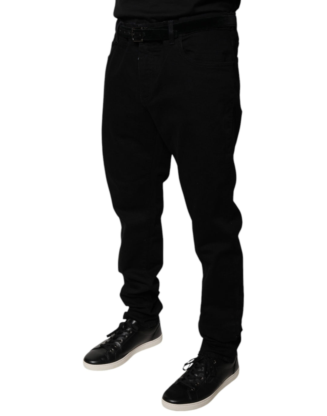 Dolce &amp; Gabbana Sample Sale Dolce &amp; Gabbana Black Logo Cotton Stretch Skinny Denim Jeans - | Designer outlet