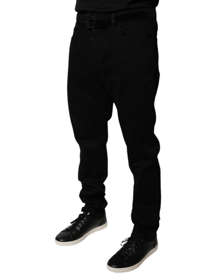 Dolce &amp; Gabbana Sample Sale Dolce &amp; Gabbana Black Logo Cotton Stretch Skinny Denim Jeans - | Designer outlet