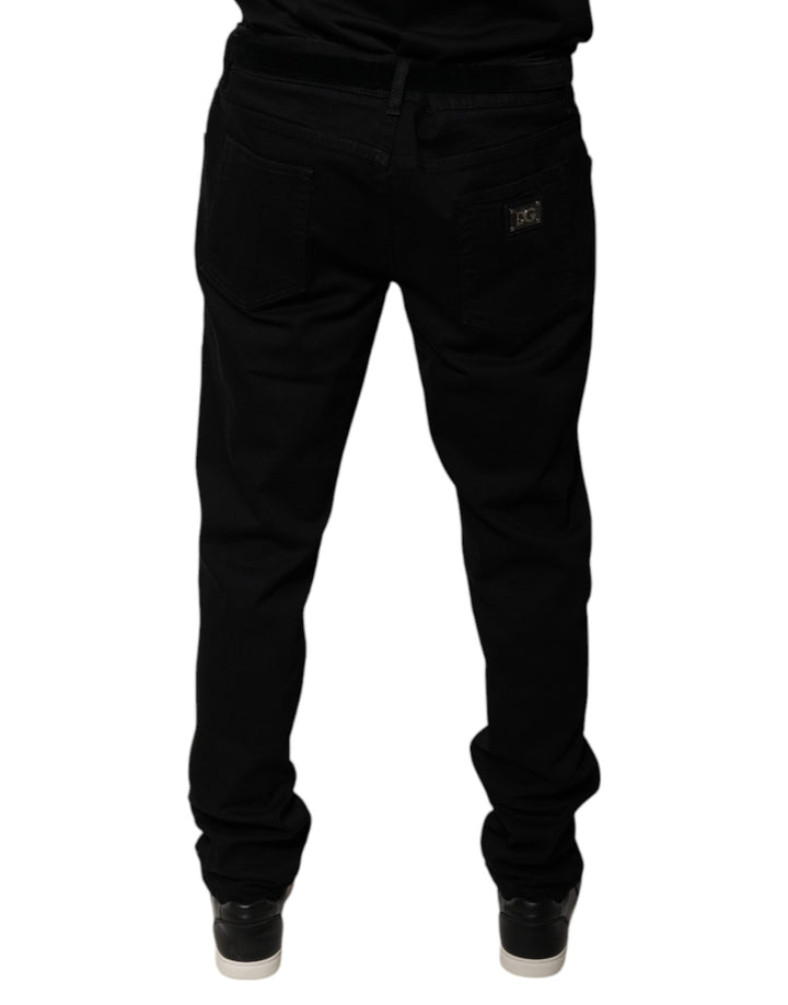 Dolce &amp; Gabbana Sample Sale Dolce &amp; Gabbana Black Logo Cotton Stretch Skinny Denim Jeans - | Designer outlet