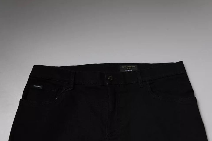 Dolce &amp; Gabbana Sample Sale Dolce &amp; Gabbana Black Logo Cotton Stretch Skinny Denim Jeans - | Designer outlet