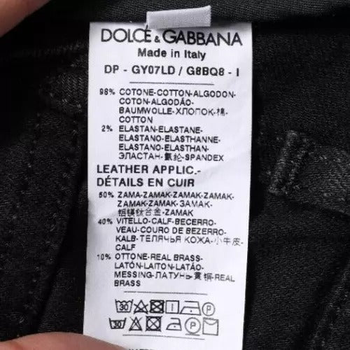 Dolce &amp; Gabbana Sample Sale Dolce &amp; Gabbana Black Logo Cotton Stretch Skinny Denim Jeans - | Designer outlet