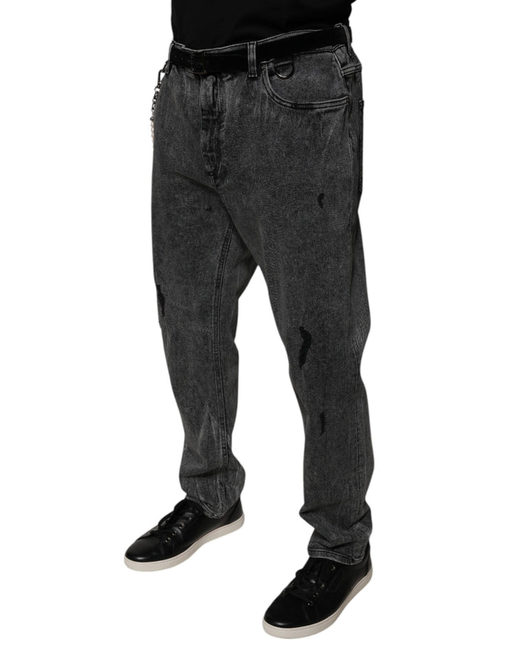 Dolce &amp; Gabbana Dark Gray Cotton Skinny Denim Jeans by Dolce &amp; Gabbana outlet now on sale