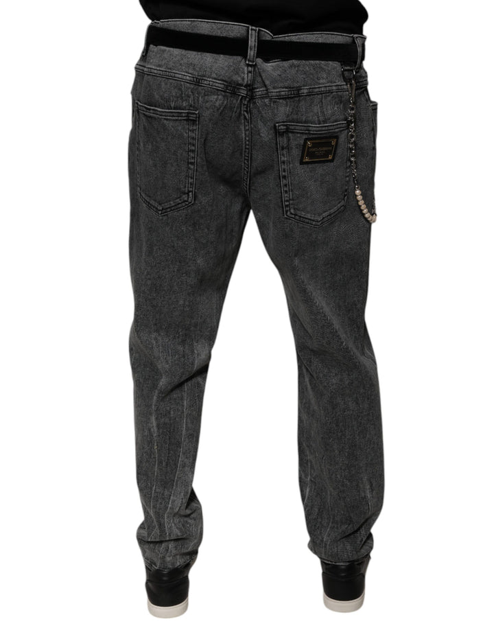 Dolce &amp; Gabbana Dark Gray Cotton Skinny Denim Jeans by Dolce &amp; Gabbana outlet now on sale