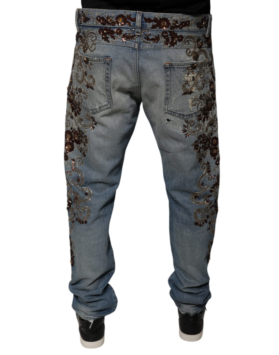Dolce &amp; Gabbana Light Blue Embroidered Skinny Denim Jeans by Dolce &amp; Gabbana outlet now on sale