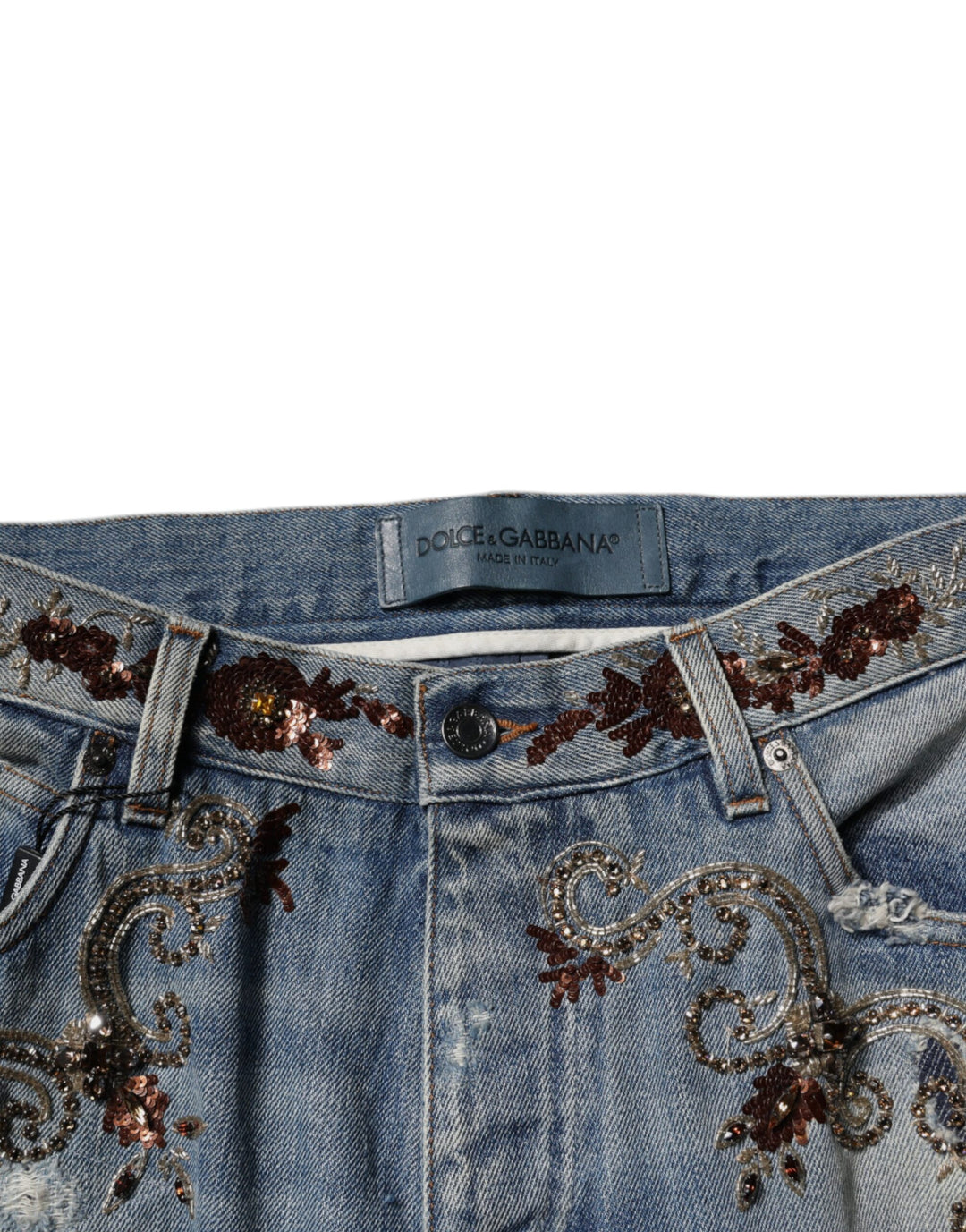 Dolce &amp; Gabbana Light Blue Embroidered Skinny Denim Jeans by Dolce &amp; Gabbana outlet now on sale