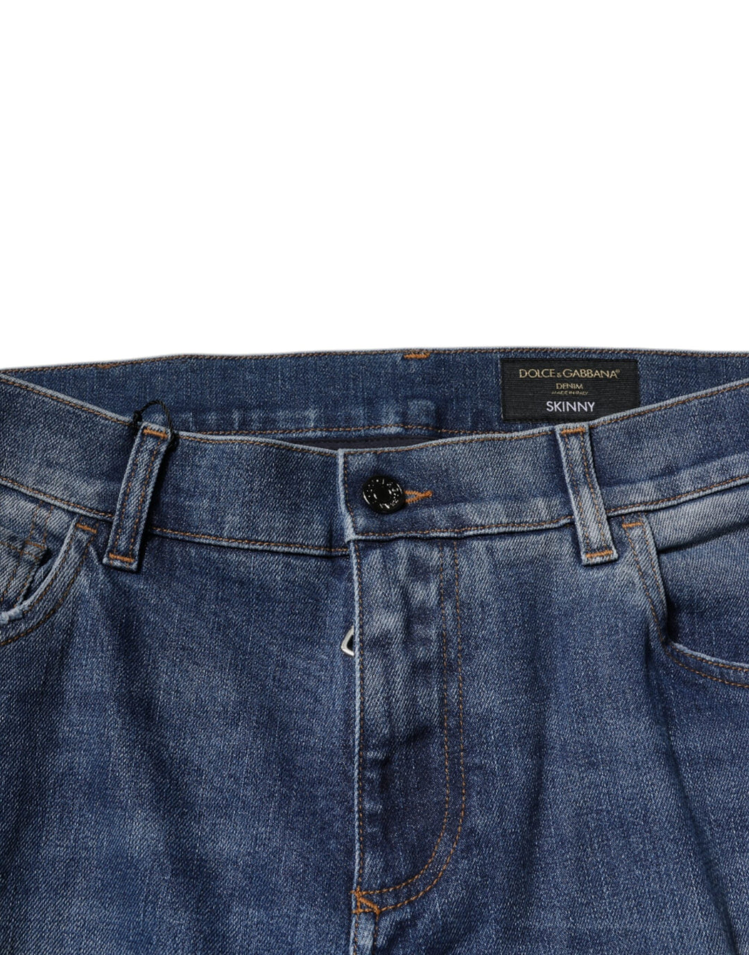 Dolce &amp; Gabbana Blue Cotton Tattered Skinny Denim Jeans by Dolce &amp; Gabbana outlet now on sale