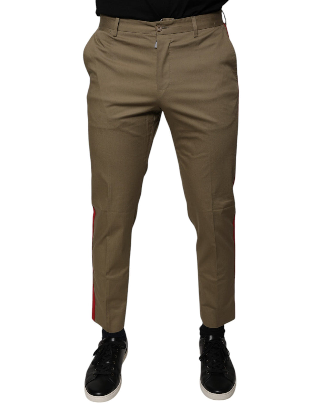 Dolce &amp; Gabbana Brown Logo Men Casual Tapered Pants by Dolce &amp; Gabbana outlet now on sale