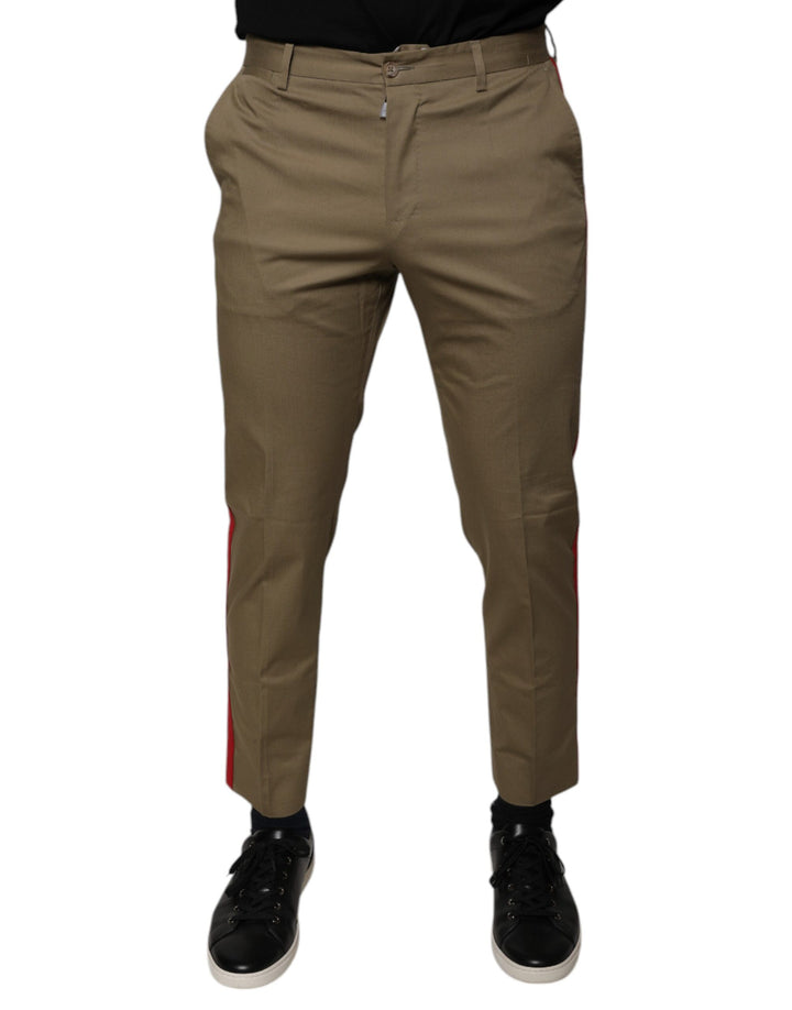 Dolce &amp; Gabbana Brown Logo Men Casual Tapered Pants by Dolce &amp; Gabbana outlet now on sale