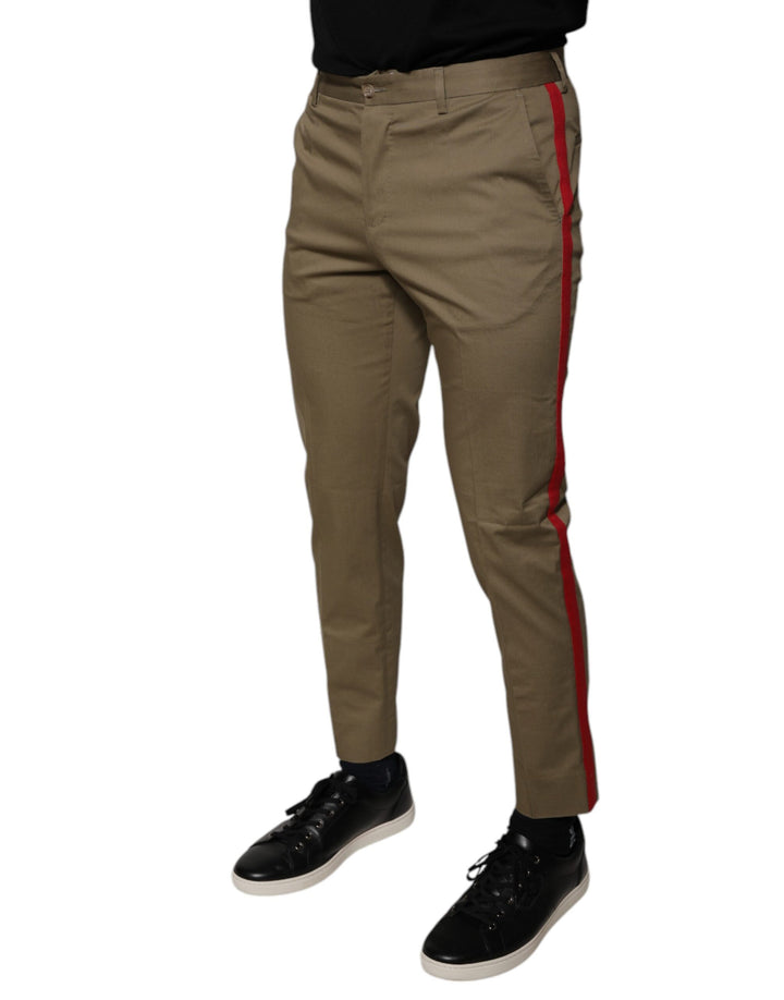 Dolce &amp; Gabbana Brown Logo Men Casual Tapered Pants by Dolce &amp; Gabbana outlet now on sale