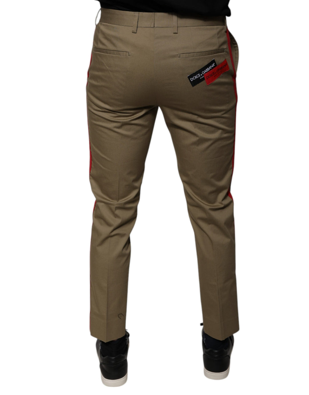 Dolce &amp; Gabbana Brown Logo Men Casual Tapered Pants by Dolce &amp; Gabbana outlet now on sale