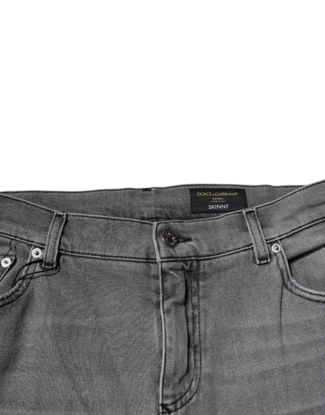 Dolce &amp; Gabbana Gray Graphic Print Cotton Skinny Denim Jeans by Dolce &amp; Gabbana outlet now on sale