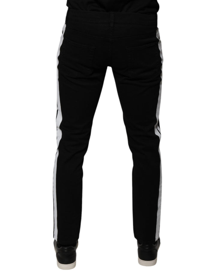 Dolce &amp; Gabbana Sample Sale Dolce &amp; Gabbana Black Crown White Lining Skinny Denim Jeans - | Designer outlet