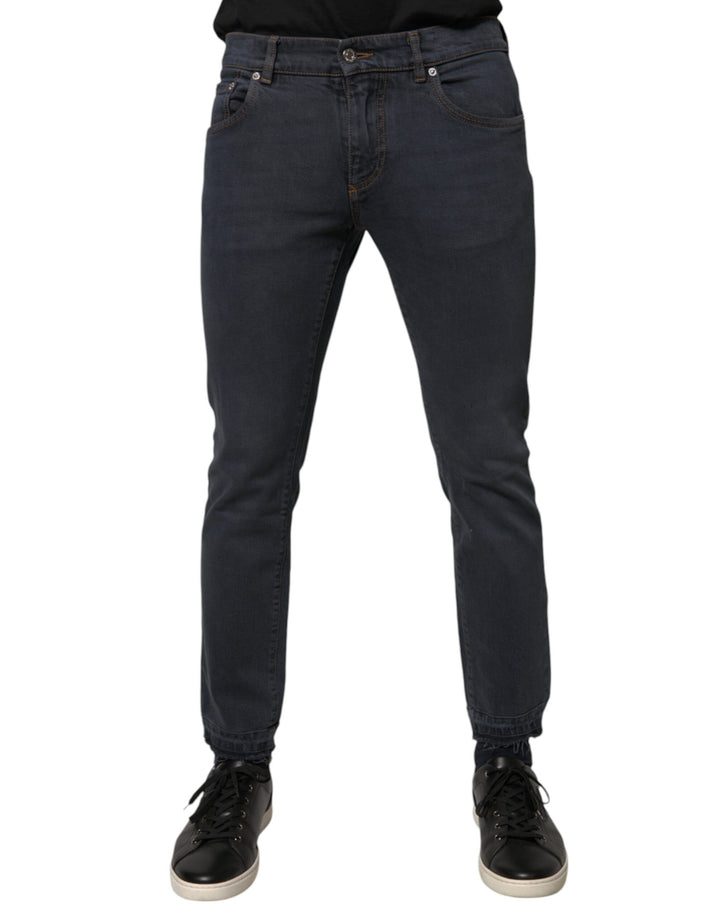 Dolce &amp; Gabbana Sample Sale Dolce &amp; Gabbana Dark Gray Cotton Skinny Denim Jeans - | Designer outlet