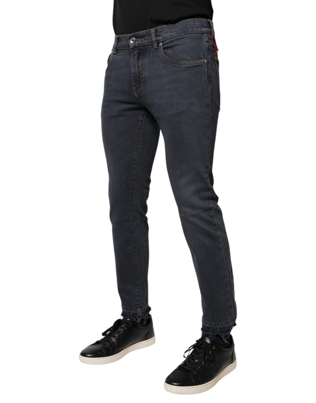 Dolce &amp; Gabbana Sample Sale Dolce &amp; Gabbana Dark Gray Cotton Skinny Denim Jeans - | Designer outlet