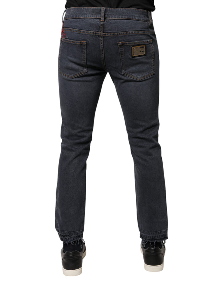 Dolce &amp; Gabbana Sample Sale Dolce &amp; Gabbana Dark Gray Cotton Skinny Denim Jeans - | Designer outlet