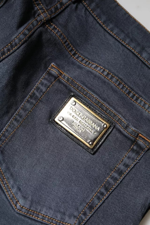 Dolce &amp; Gabbana Sample Sale Dolce &amp; Gabbana Dark Gray Cotton Skinny Denim Jeans - | Designer outlet