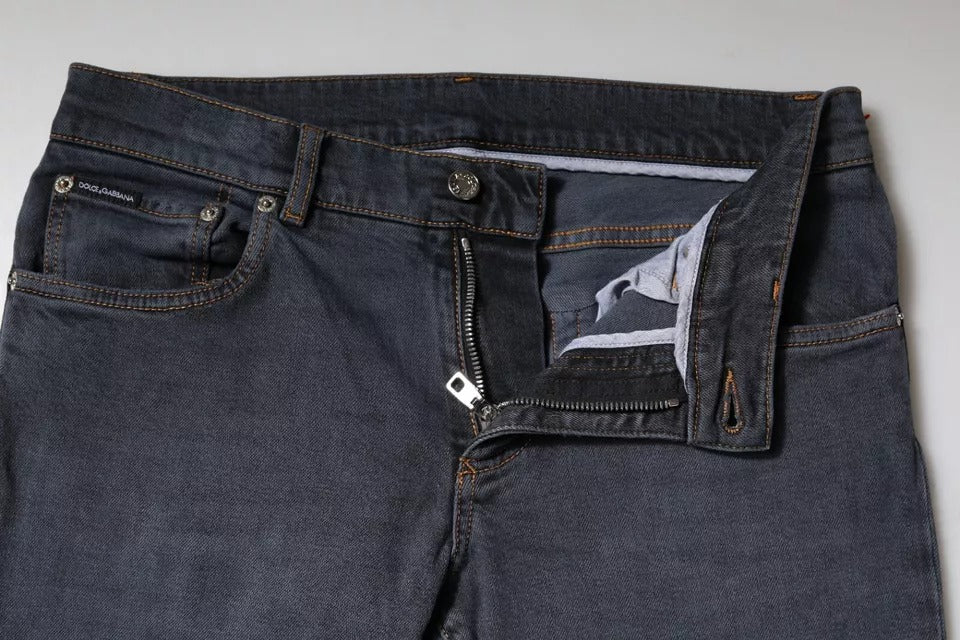 Dolce &amp; Gabbana Sample Sale Dolce &amp; Gabbana Dark Gray Cotton Skinny Denim Jeans - | Designer outlet