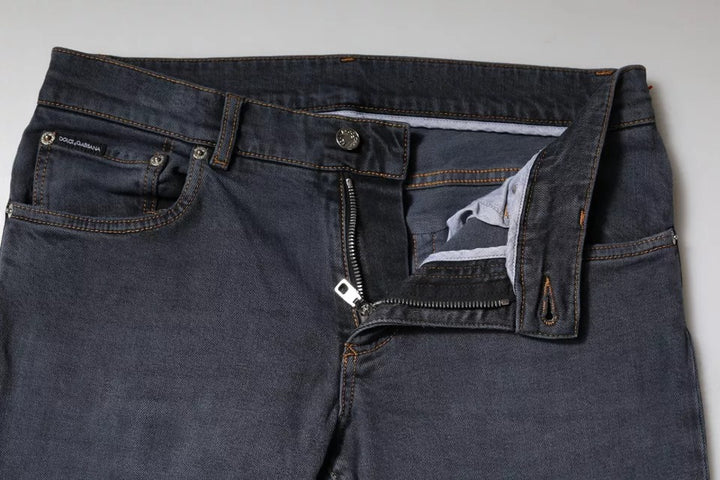 Dolce &amp; Gabbana Sample Sale Dolce &amp; Gabbana Dark Gray Cotton Skinny Denim Jeans - | Designer outlet