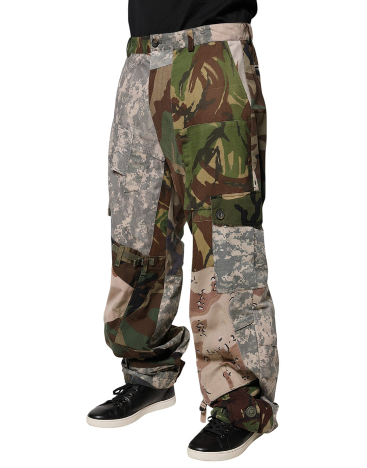Dolce &amp; Gabbana Sample Sale Dolce &amp; Gabbana Multicolor Patchwork Camouflage Cargo Pants - | Designer outlet