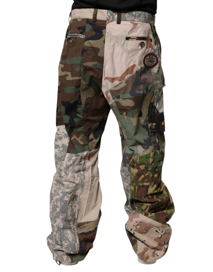 Dolce &amp; Gabbana Sample Sale Dolce &amp; Gabbana Multicolor Patchwork Camouflage Cargo Pants - | Designer outlet