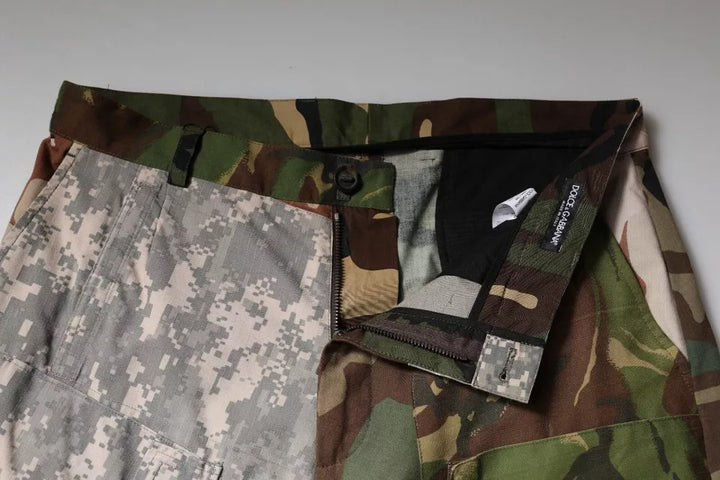 Dolce &amp; Gabbana Sample Sale Dolce &amp; Gabbana Multicolor Patchwork Camouflage Cargo Pants - | Designer outlet