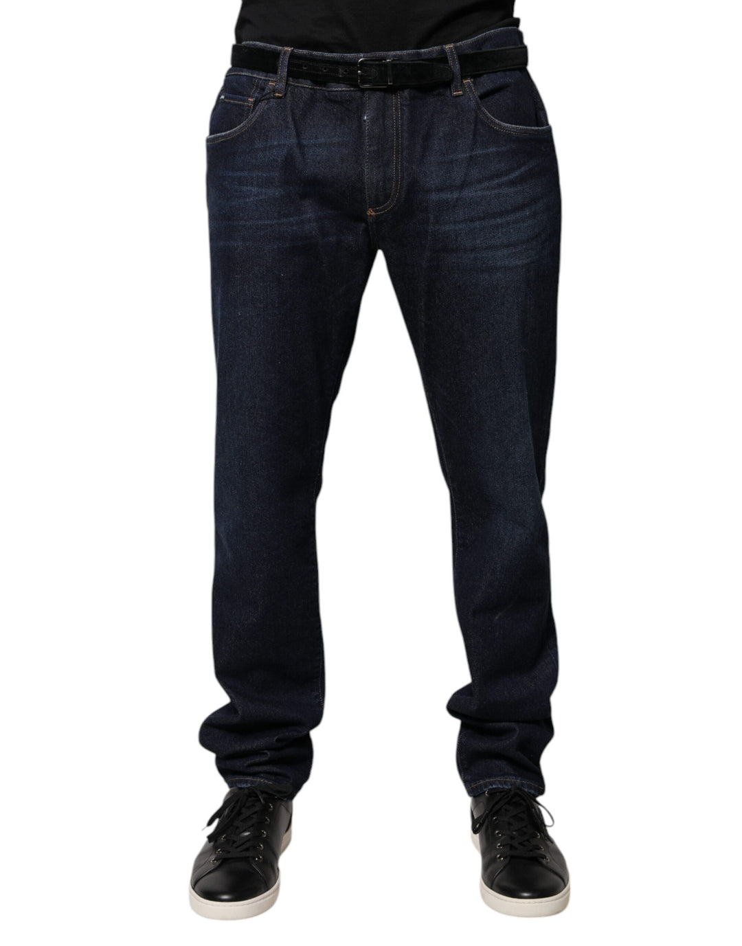 Dolce & Gabbana Dark Blue Cotton Skinny Denim Jeans by Dolce & Gabbana outlet now on sale