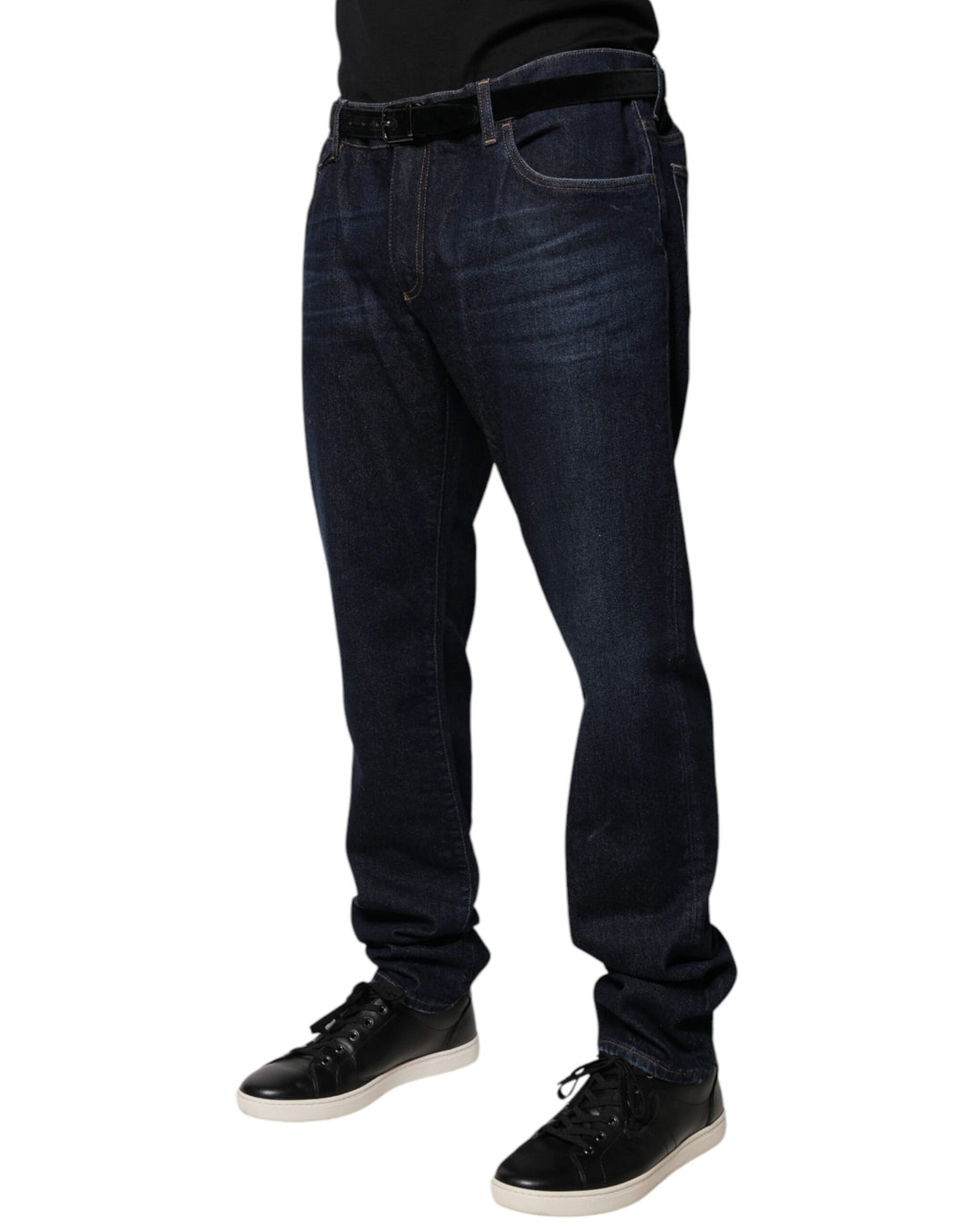 Dolce & Gabbana Dark Blue Cotton Skinny Denim Jeans by Dolce & Gabbana outlet now on sale