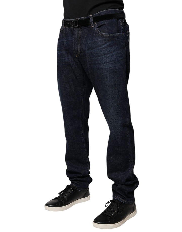 Dolce & Gabbana Dark Blue Cotton Skinny Denim Jeans by Dolce & Gabbana outlet now on sale