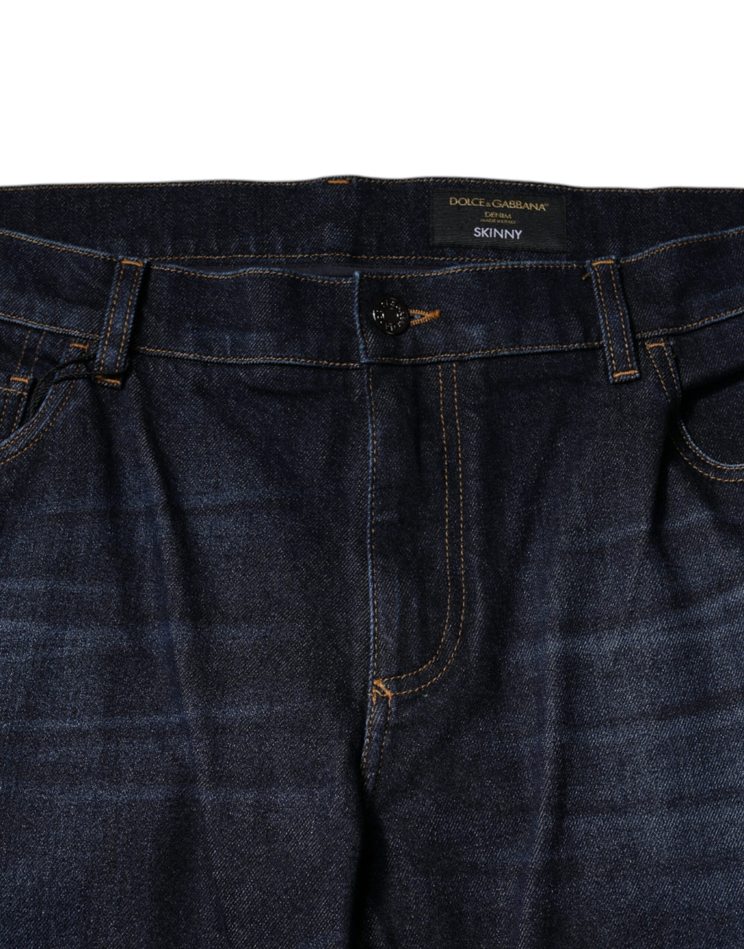 Dolce & Gabbana Dark Blue Cotton Skinny Denim Jeans by Dolce & Gabbana outlet now on sale