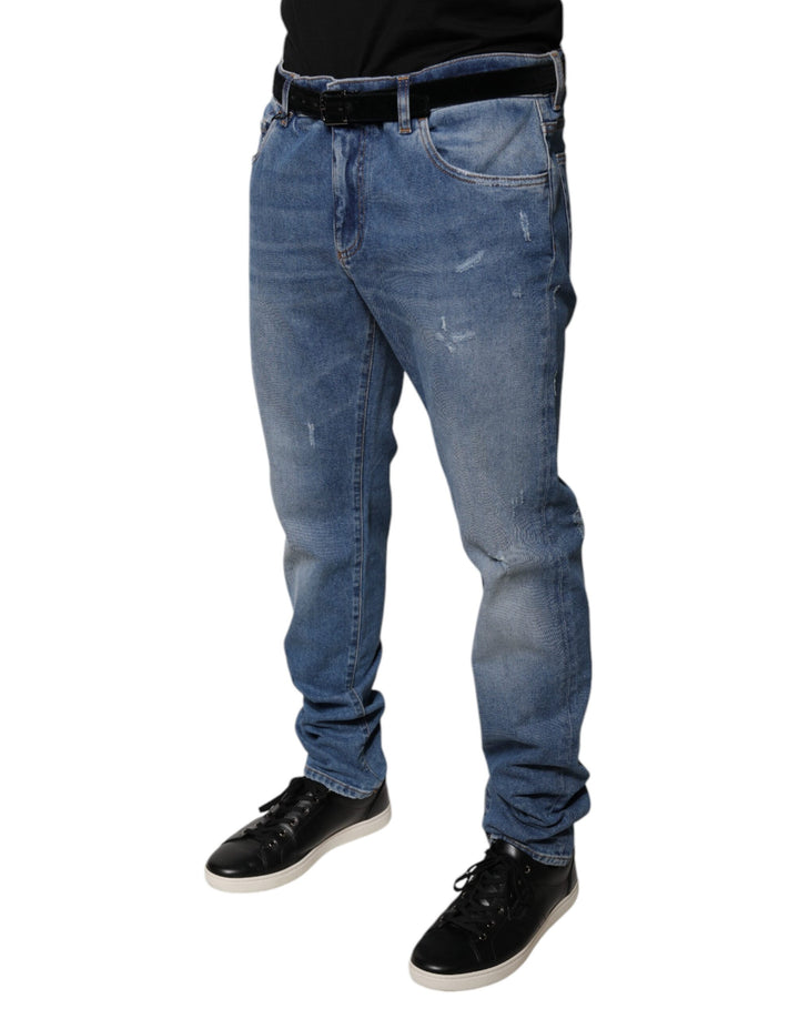 Dolce &amp; Gabbana Sample Sale Dolce &amp; Gabbana Light Blue Cotton Men Skinny Denim Jeans - | Designer outlet