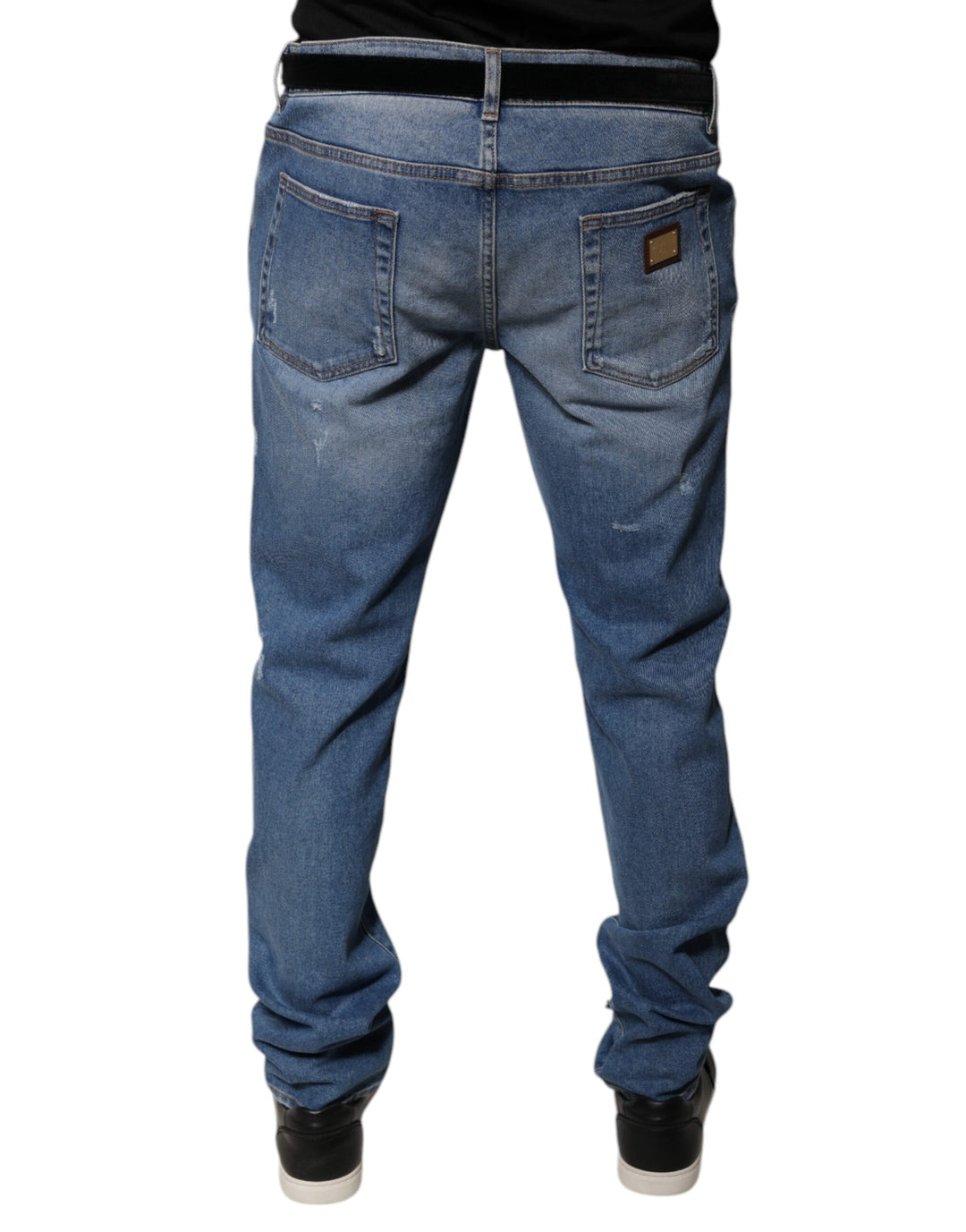 Dolce &amp; Gabbana Sample Sale Dolce &amp; Gabbana Light Blue Cotton Men Skinny Denim Jeans - | Designer outlet