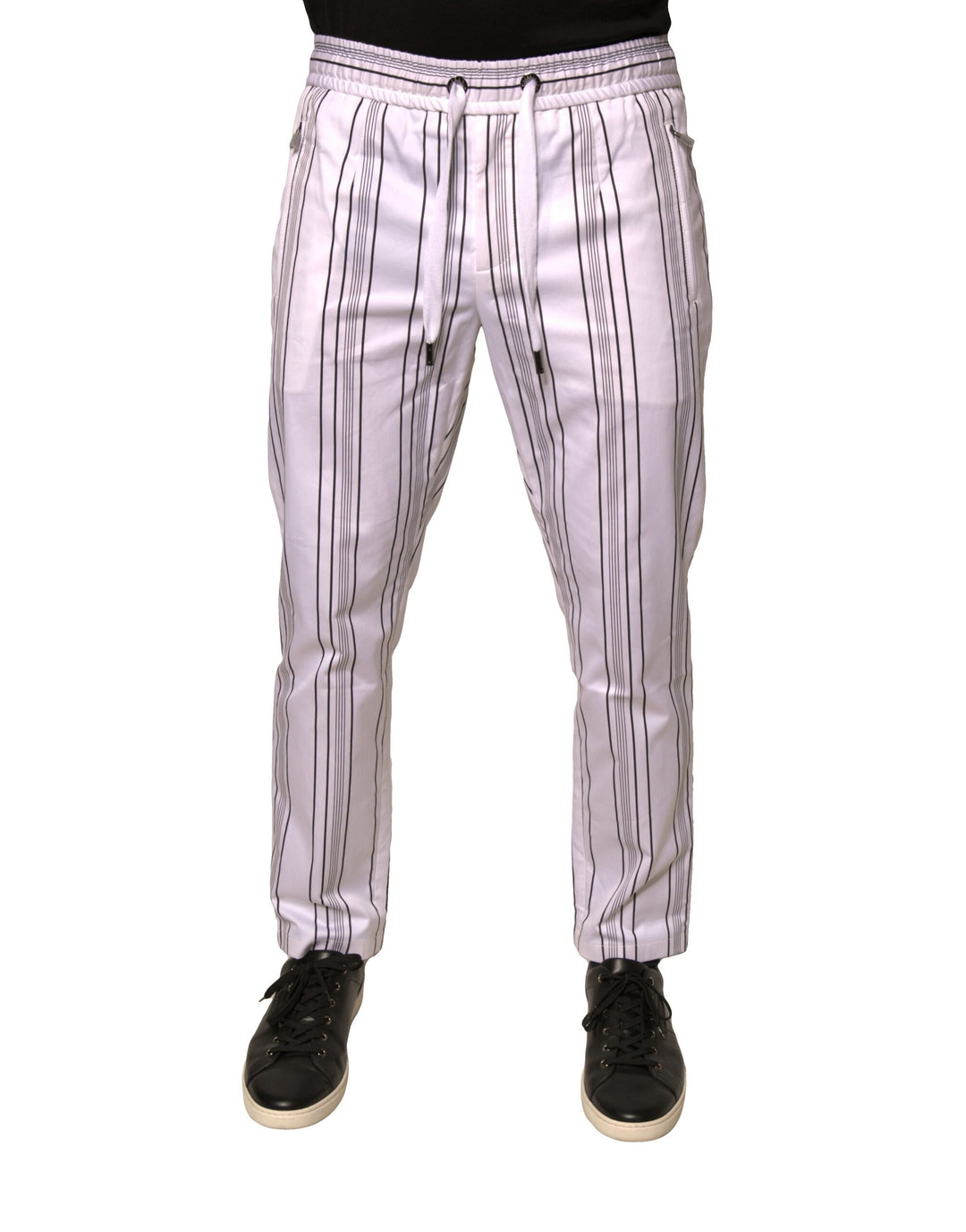 Dolce &amp; Gabbana Sample Sale Dolce &amp; Gabbana White Stripe Cotton Dress Skinny Pants - | Designer outlet