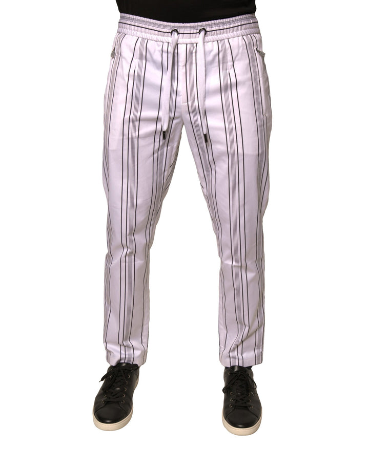Dolce &amp; Gabbana Sample Sale Dolce &amp; Gabbana White Stripe Cotton Dress Skinny Pants - | Designer outlet