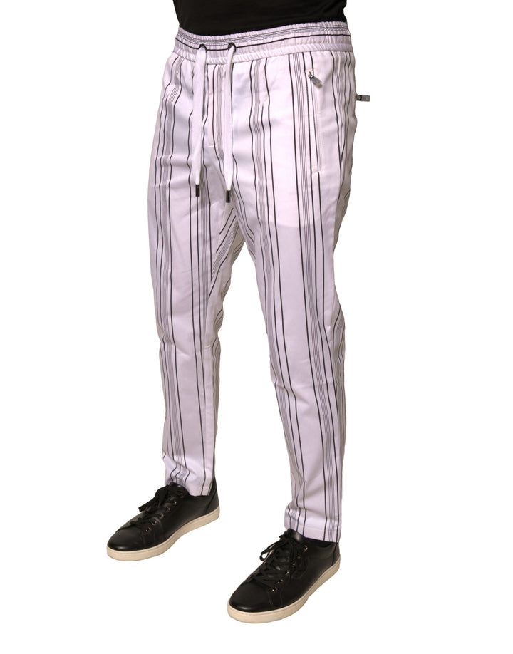 Dolce &amp; Gabbana Sample Sale Dolce &amp; Gabbana White Stripe Cotton Dress Skinny Pants - | Designer outlet