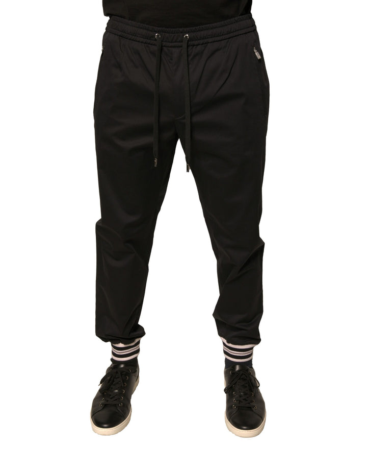 Dolce &amp; Gabbana Sample Sale Dolce &amp; Gabbana Black Cotton Stretch Jogger Sweatpants Pants - | Designer outlet