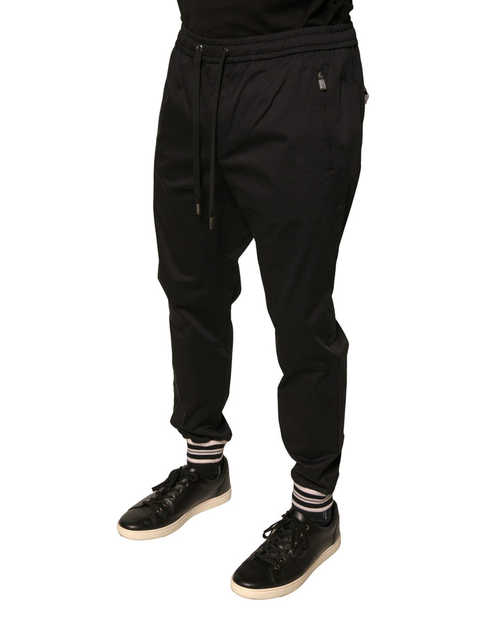 Dolce &amp; Gabbana Sample Sale Dolce &amp; Gabbana Black Cotton Stretch Jogger Sweatpants Pants - | Designer outlet