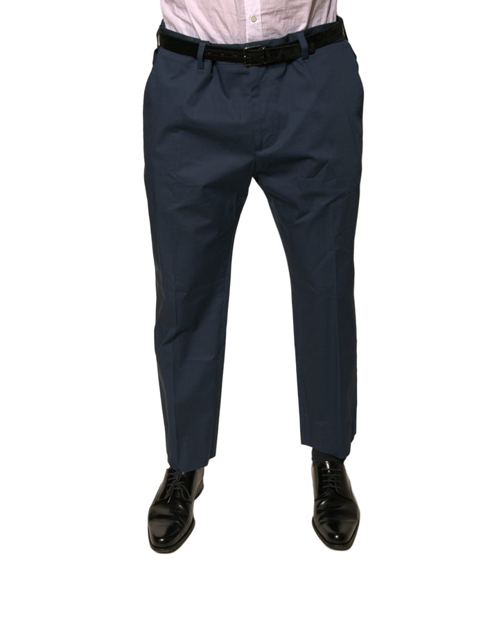 Dolce &amp; Gabbana Sample Sale Dolce &amp; Gabbana Blue Cotton Men Skinny Dress Pants - | Designer outlet