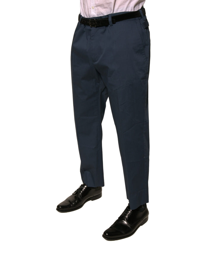 Dolce &amp; Gabbana Sample Sale Dolce &amp; Gabbana Blue Cotton Men Skinny Dress Pants - | Designer outlet