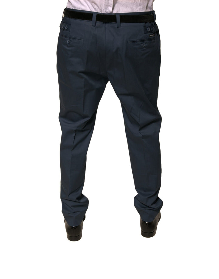 Dolce &amp; Gabbana Sample Sale Dolce &amp; Gabbana Dark Blue Cotton Stretch Skinny Men Dress Pants - | Designer outlet