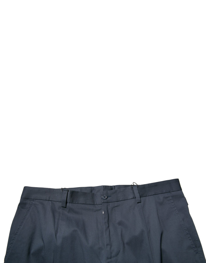 Dolce &amp; Gabbana Sample Sale Dolce &amp; Gabbana Dark Blue Cotton Stretch Skinny Men Dress Pants - | Designer outlet